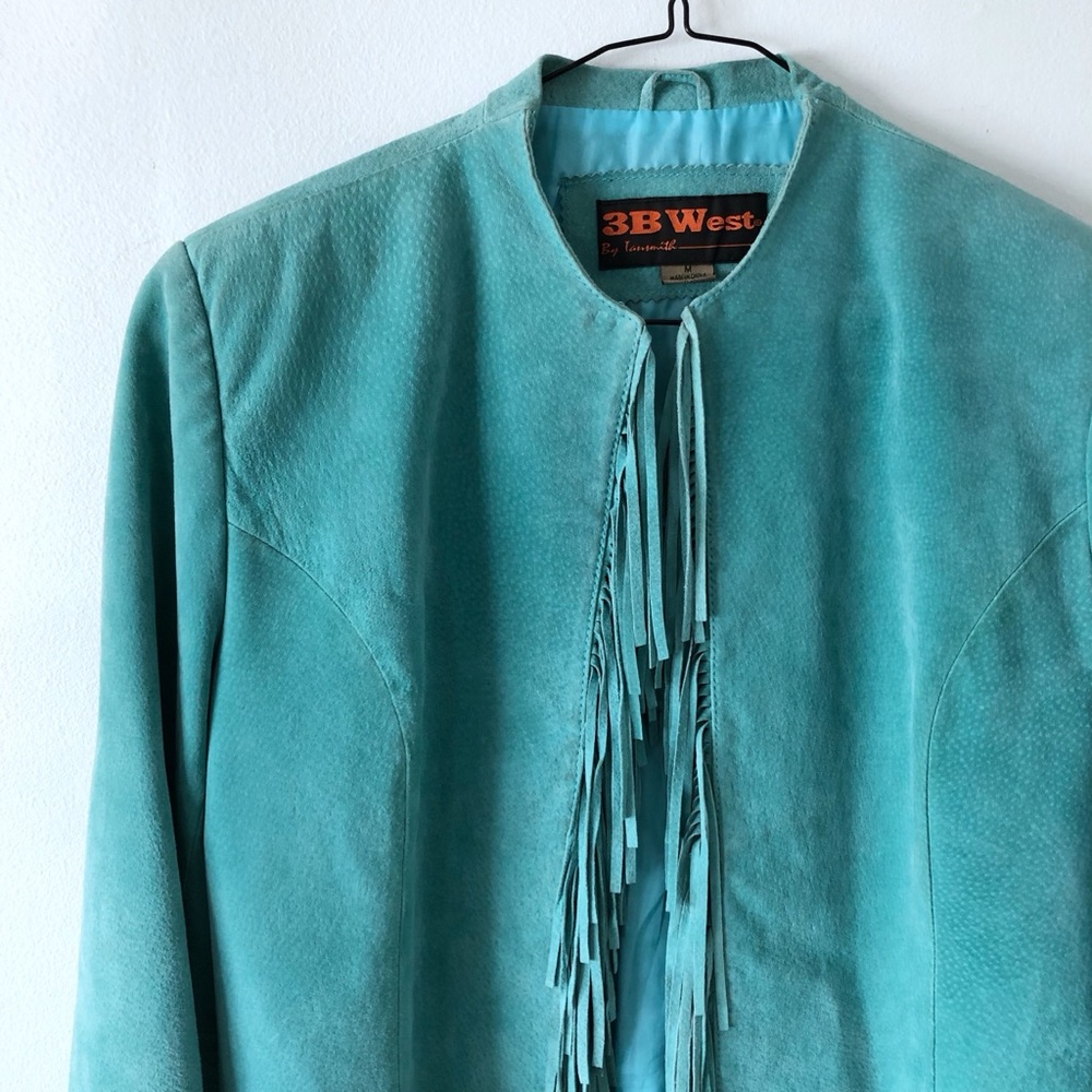 Turquoise Fringe Jacket - Picture 2 of 5